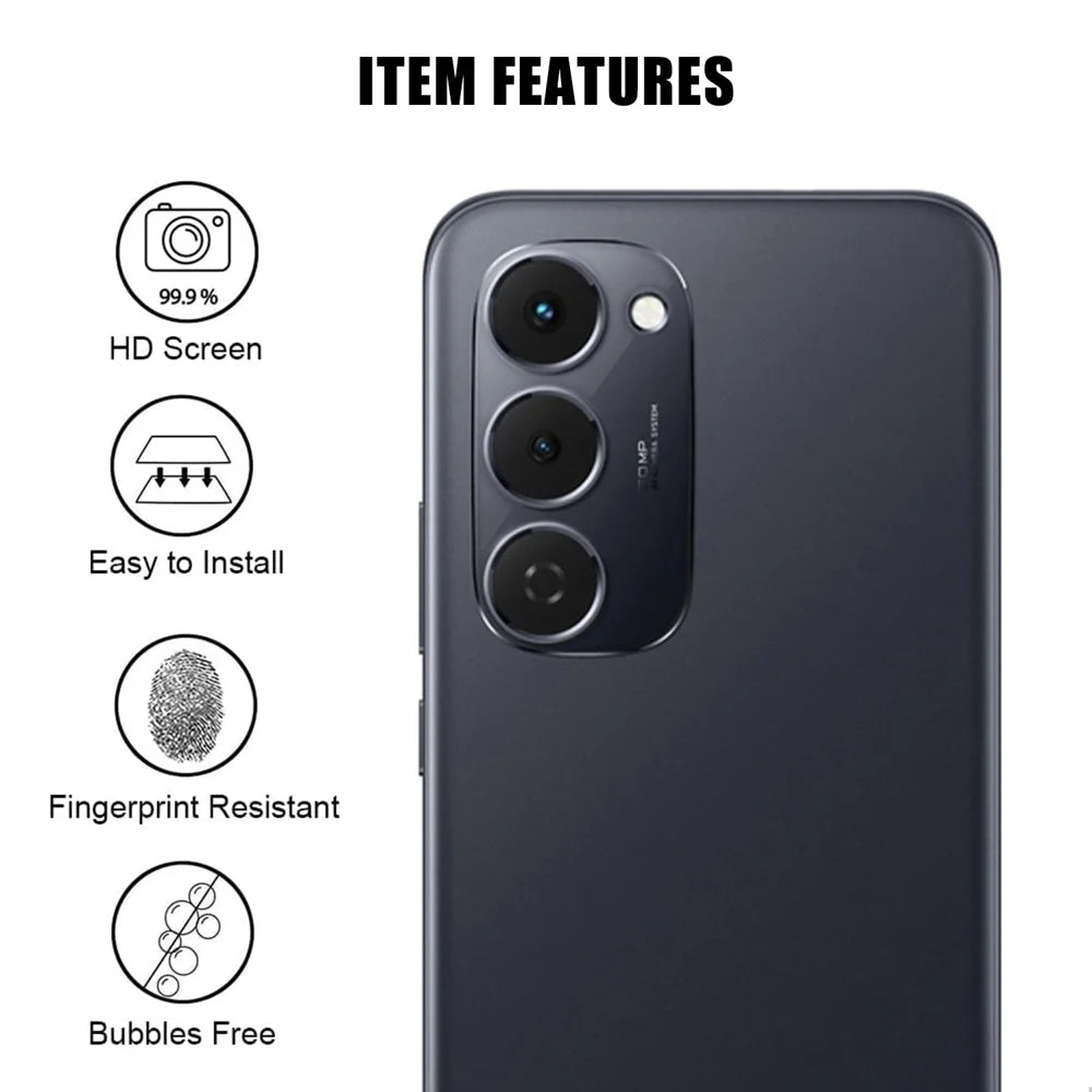 For TECNO Spark 40 Pro+ 4G Full Cover Camera Lens Protector High Definition Anti Fingerprint AR Tempered Glass Lens Film - Transparent - 2