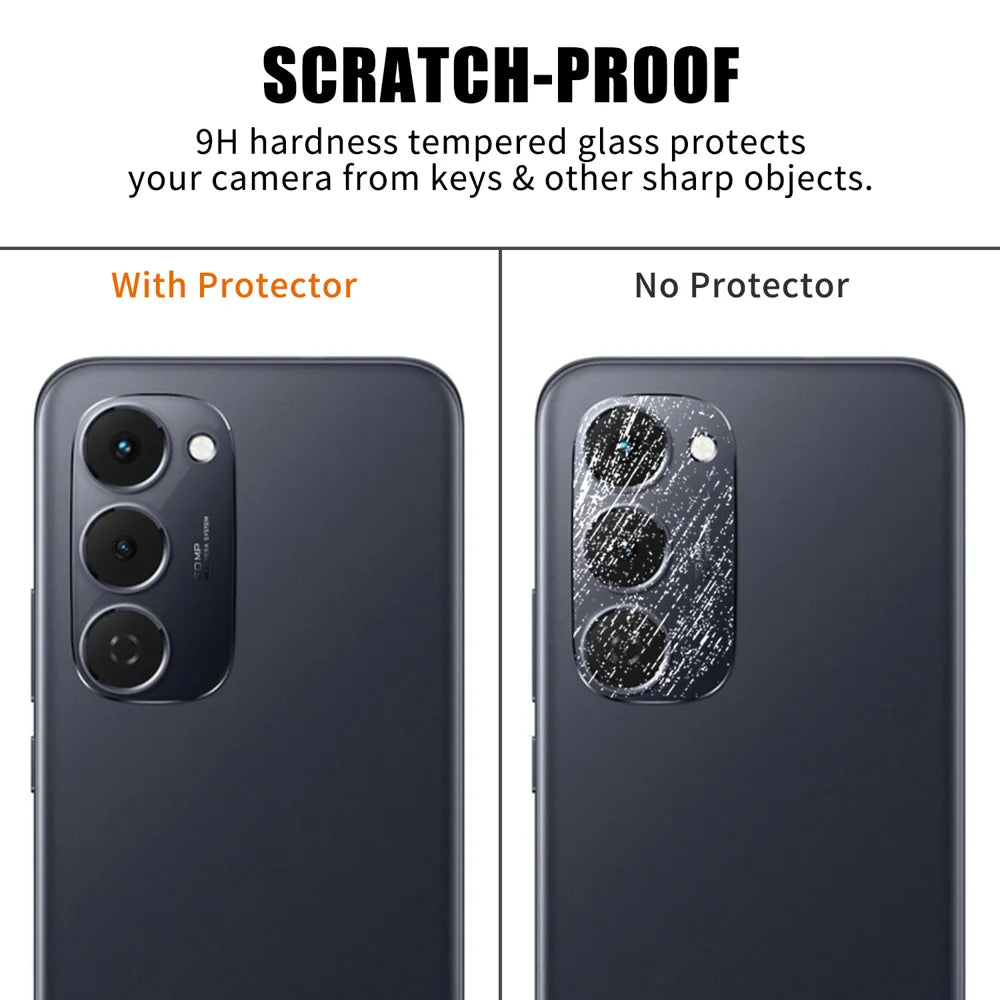 For TECNO Spark 40 Pro+ 4G Full Cover Camera Lens Protector High Definition Anti Fingerprint AR Tempered Glass Lens Film - Transparent - 4