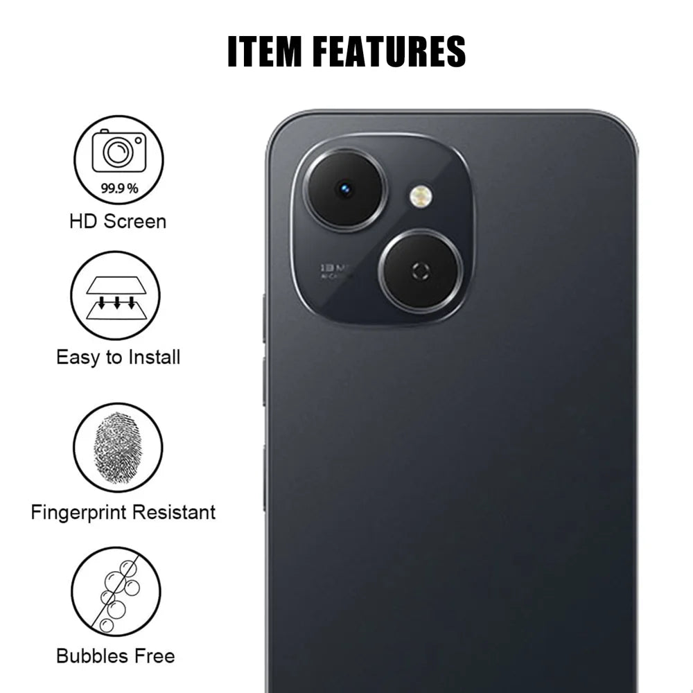 For TECNO Spark 40C Full Cover Camera Lens Protector High Definition Anti Fingerprint AR Tempered Glass Lens Film - Transparent - 2