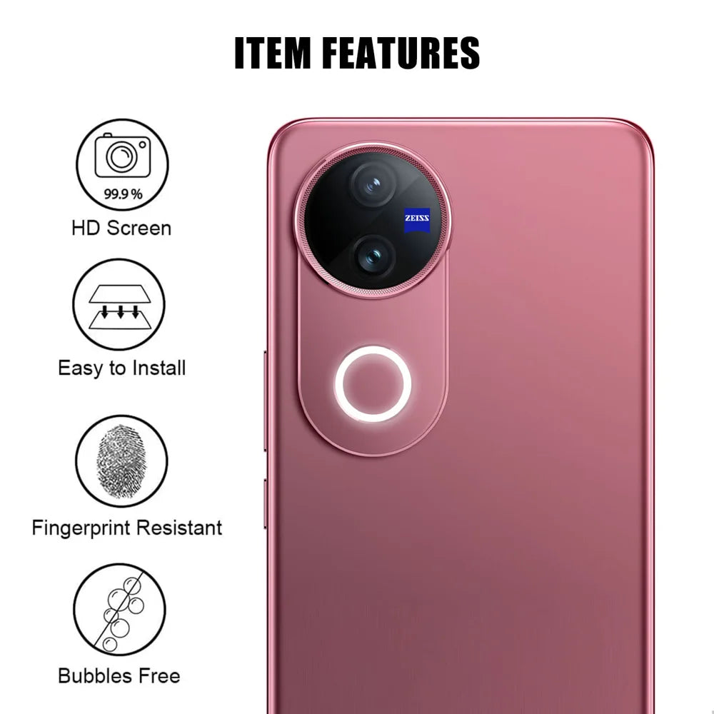 For vivo V50e 5G / vivo V50 5G Full Cover Camera Lens Protector High Definition Anti Fingerprint AR Tempered Glass Lens Film - Transparent - 2