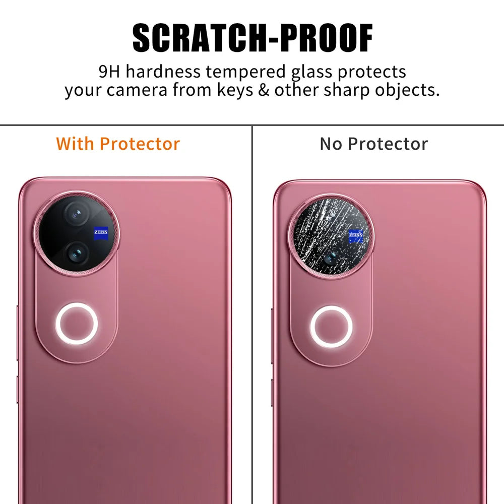 For vivo V50e 5G / vivo V50 5G Full Cover Camera Lens Protector High Definition Anti Fingerprint AR Tempered Glass Lens Film - Transparent - 4