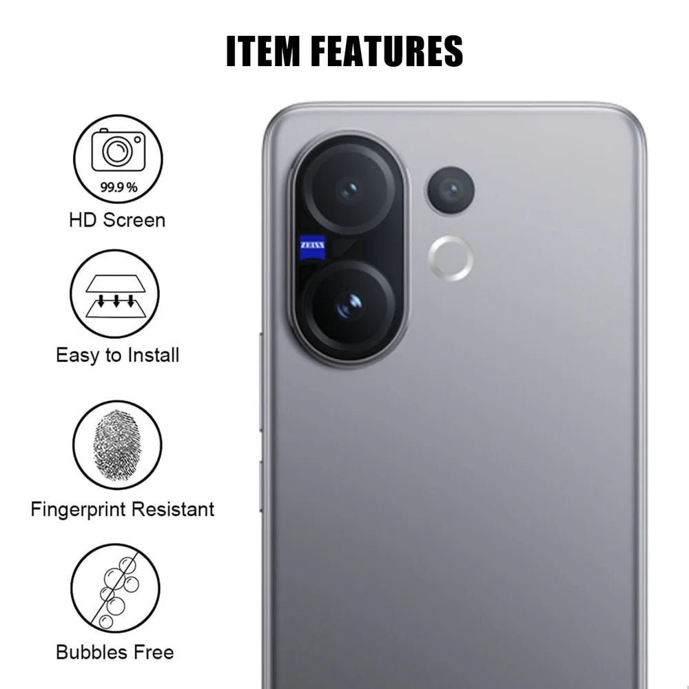 For vivo S30 5G / vivo V60 5G Full Cover Camera Lens Protector High Definition Anti Fingerprint AR Tempered Glass Lens Film - Transparent - 2