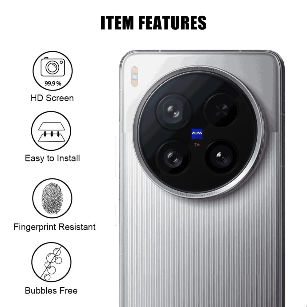 For vivo X200 Ultra 5G Full Cover Camera Lens Protector High Definition Anti Fingerprint AR Tempered Glass Lens Film - Transparent - 2