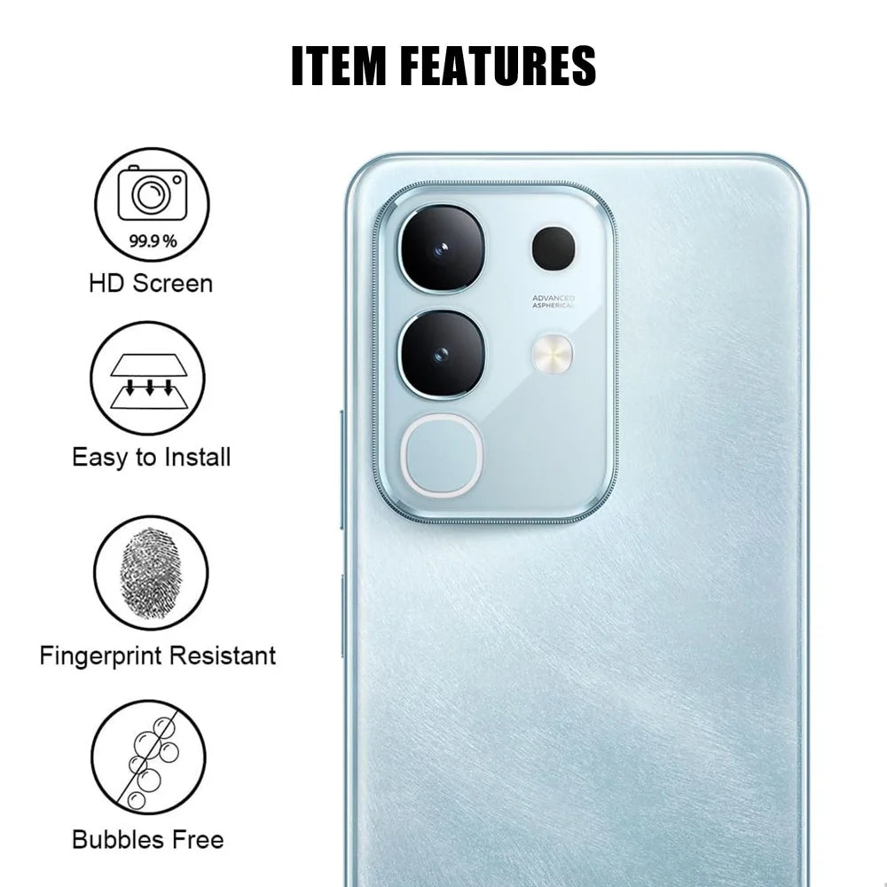 For vivo T4x 5G / vivo Y29 4G Full Cover Camera Lens Protector High Definition Anti Fingerprint AR Tempered Glass Lens Film - Transparent - 2