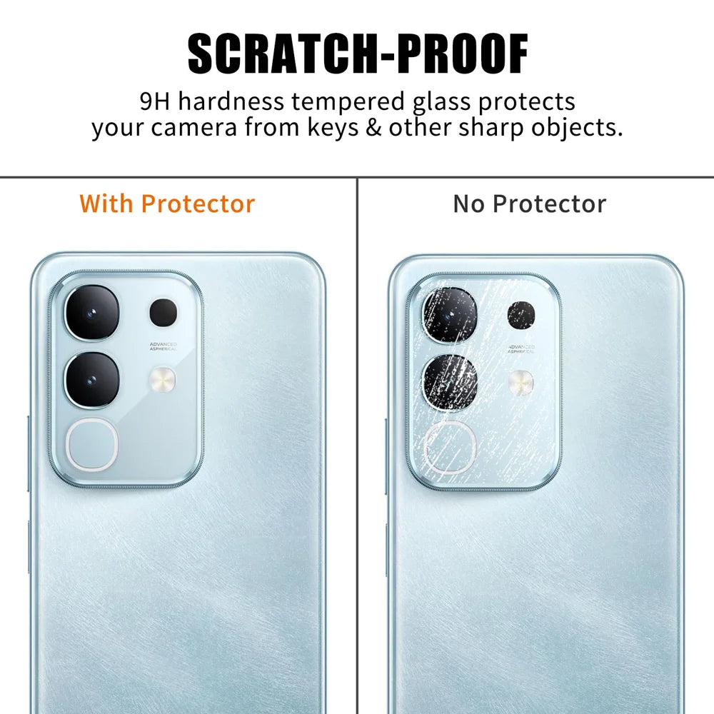 For vivo T4x 5G / vivo Y29 4G Full Cover Camera Lens Protector High Definition Anti Fingerprint AR Tempered Glass Lens Film - Transparent - 4