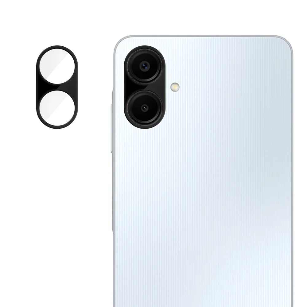 For Samsung Galaxy A06 5G / Galaxy A06 4G Full Cover Camera Lens Protector Silk Print HD Anti Fingerprint AR Tempered Glass Lens Film - Black - 1