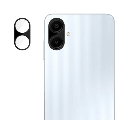 For Samsung Galaxy A06 5G / Galaxy A06 4G Full Cover Camera Lens Protector Silk Print HD Anti Fingerprint AR Tempered Glass Lens Film - Black - 1