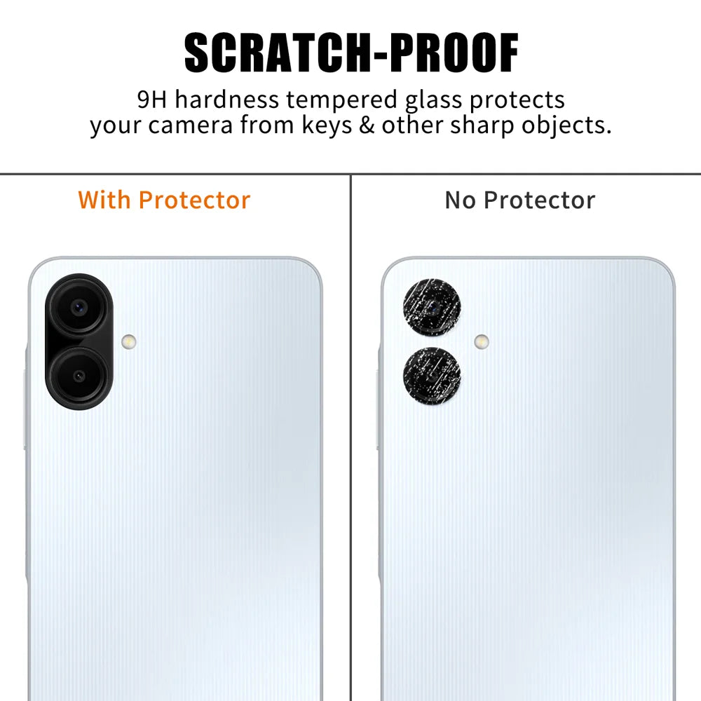 For Samsung Galaxy A06 5G / Galaxy A06 4G Full Cover Camera Lens Protector Silk Print HD Anti Fingerprint AR Tempered Glass Lens Film - Black - 4