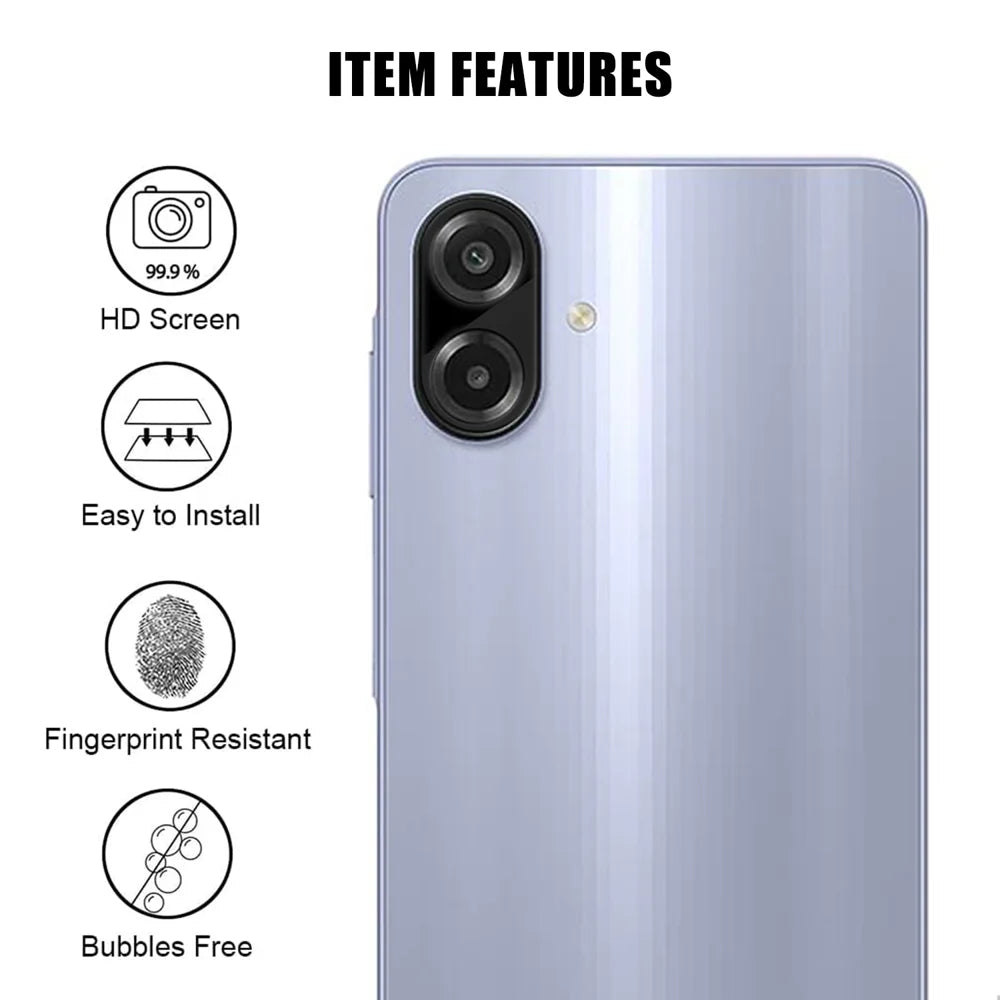 For Samsung Galaxy A08 5G / A08 4G / A07 4G Full Cover Camera Lens Protector Silk Print HD Anti Fingerprint AR Tempered Glass Lens Film - Black - 2