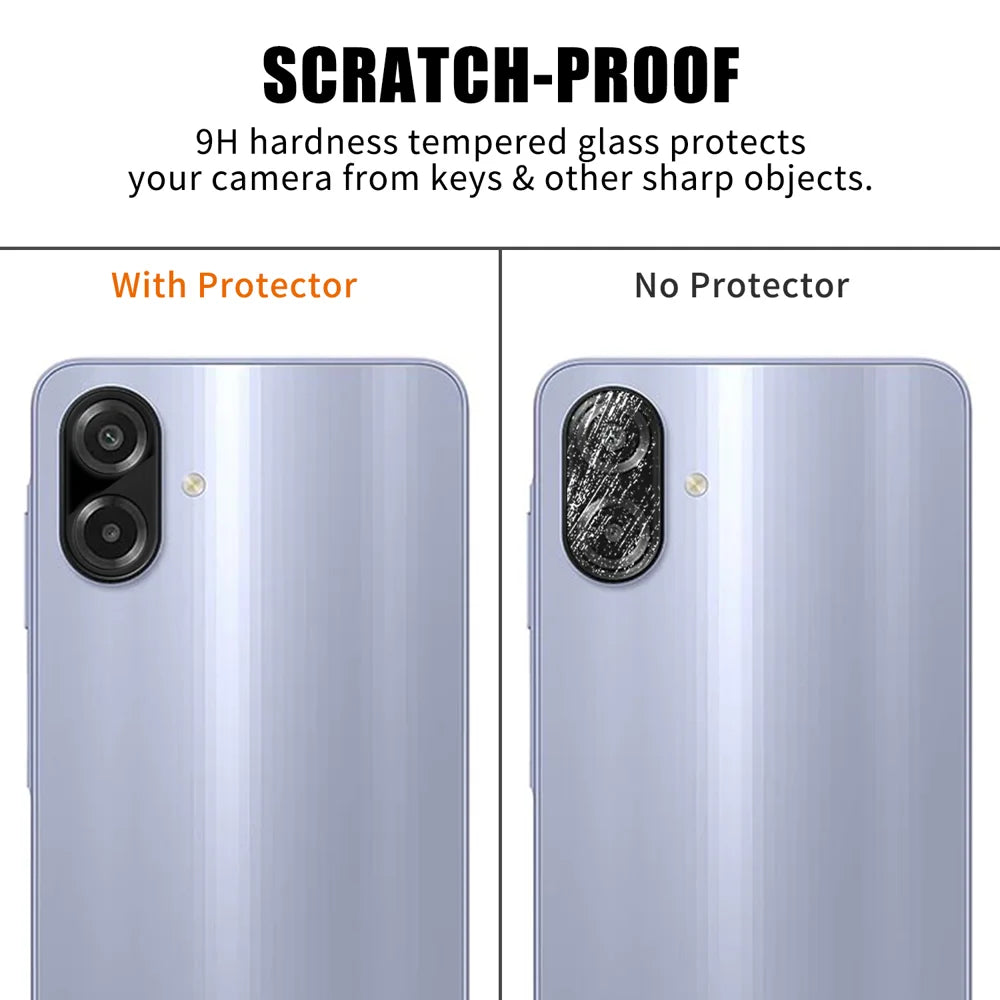 For Samsung Galaxy A08 5G / A08 4G / A07 4G Full Cover Camera Lens Protector Silk Print HD Anti Fingerprint AR Tempered Glass Lens Film - Black - 4