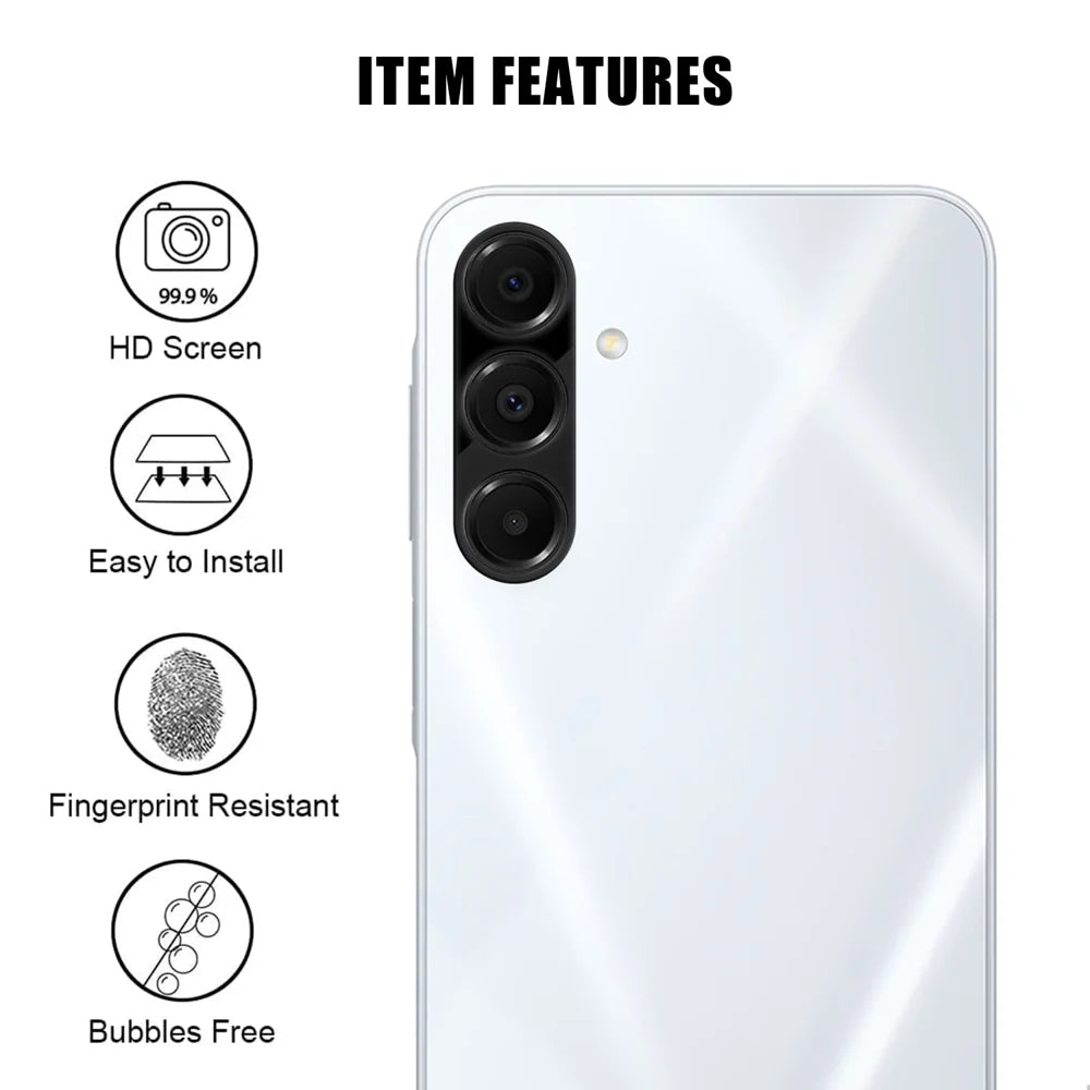 For Samsung Galaxy A16 5G Full Cover Camera Lens Protector Silk Print HD Anti Fingerprint AR Tempered Glass Lens Film - Black - 2
