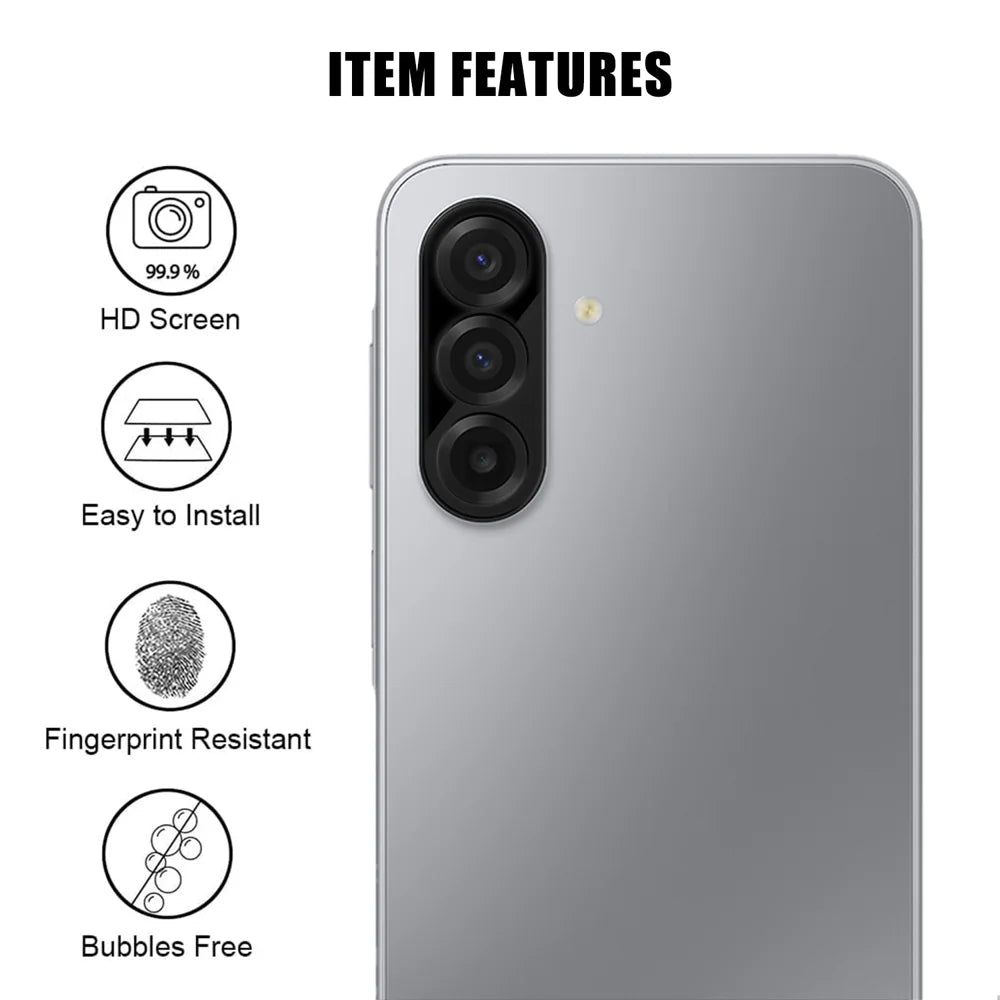 For Samsung Galaxy A18 5G / A18 4G / A17 5G Full Cover Camera Lens Protector Silk Print HD Anti Fingerprint AR Tempered Glass Lens Film - Black - 2