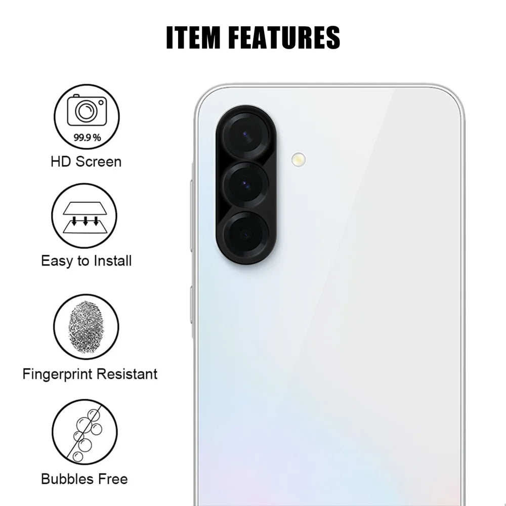 For Samsung Galaxy A36 5G Full Cover Camera Lens Protector Silk Print HD Anti Fingerprint AR Tempered Glass Lens Film - Black - 2