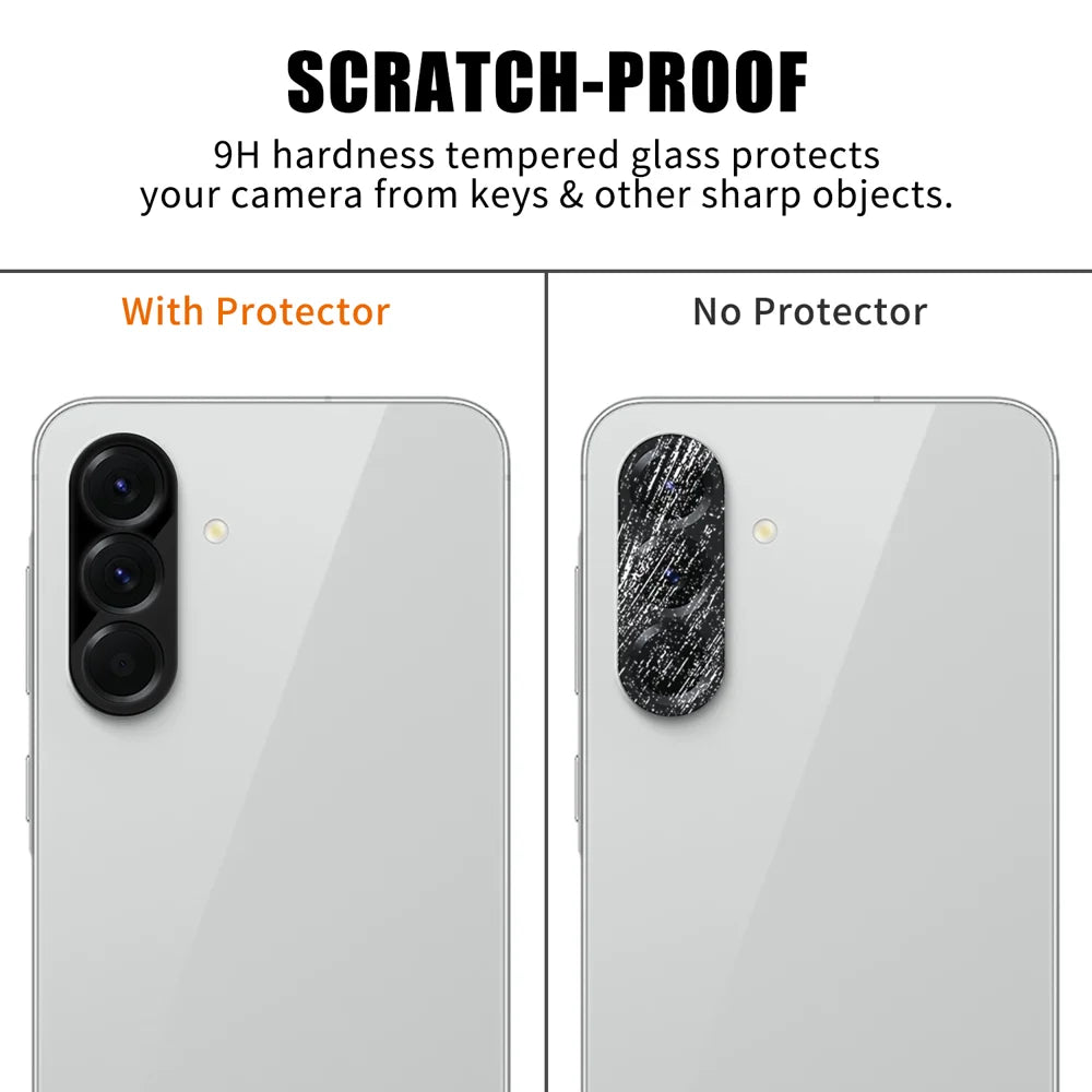 For Samsung Galaxy A56 5G Full Cover Camera Lens Protector Silk Print HD Anti Fingerprint AR Tempered Glass Lens Film - Black - 4
