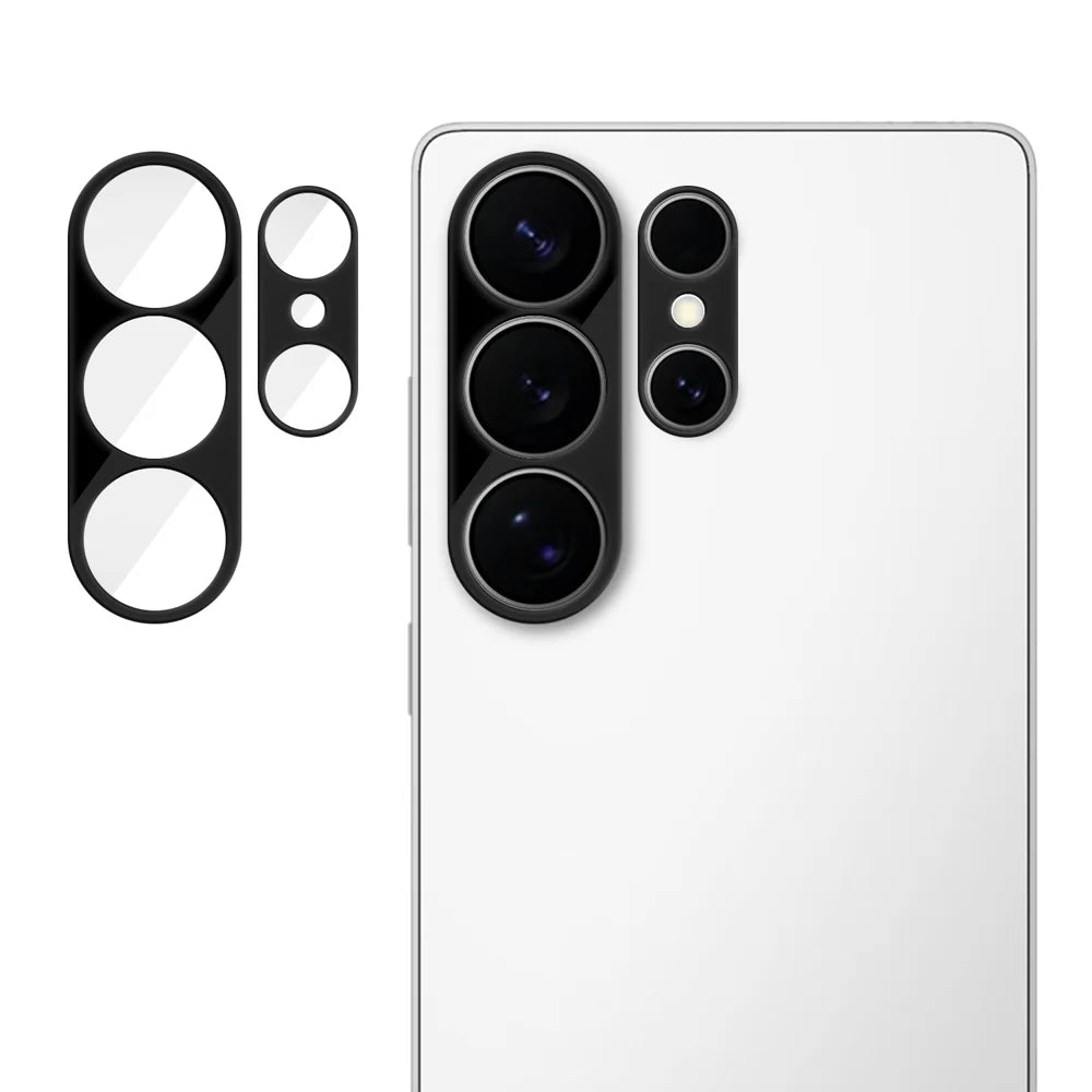 For Samsung Galaxy S26 Ultra Full Cover Camera Lens Protector Silk Print HD Anti Fingerprint AR Tempered Glass Lens Film - Black - 1