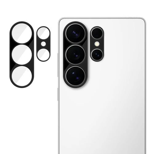 For Samsung Galaxy S26 Ultra Full Cover Camera Lens Protector Silk Print HD Anti Fingerprint AR Tempered Glass Lens Film - Black - 1