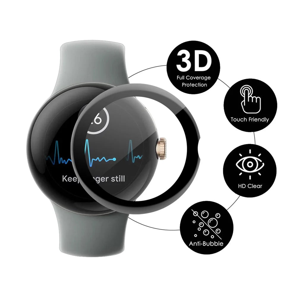 ENKAY HAT PRINCE 2Pcs / Set 3D Curved PMMA Smart Watch Screen Protector for Google Pixel Watch 2 / Pixel Watch Soft PC Edge Anti-Scratch HD Clear Full Cover Film - 2
