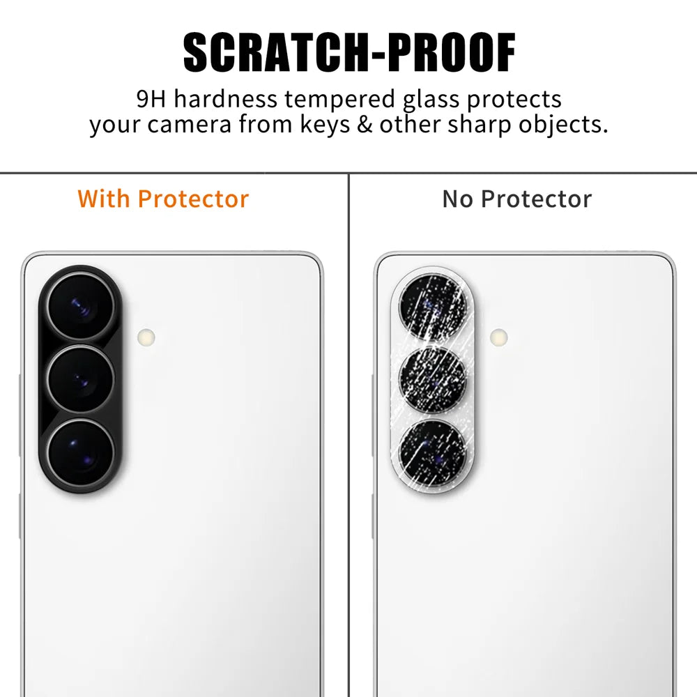 For Samsung Galaxy S26+ / Galaxy S26 Full Cover Camera Lens Protector Silk Print HD Anti Fingerprint AR Tempered Glass Lens Film - Black - 4