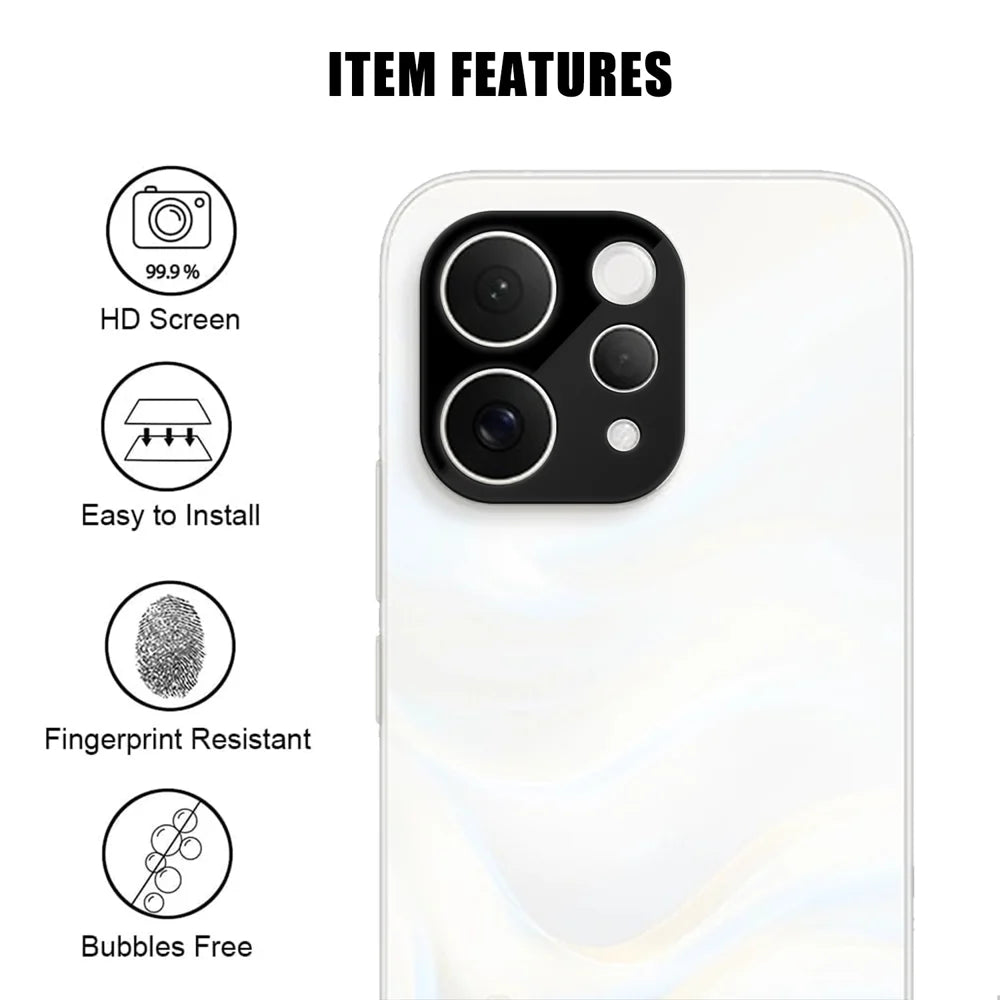 For vivo S50 5G Full Cover Camera Lens Protector Silk Print HD Anti Fingerprint AR Tempered Glass Lens Film - Black - 2