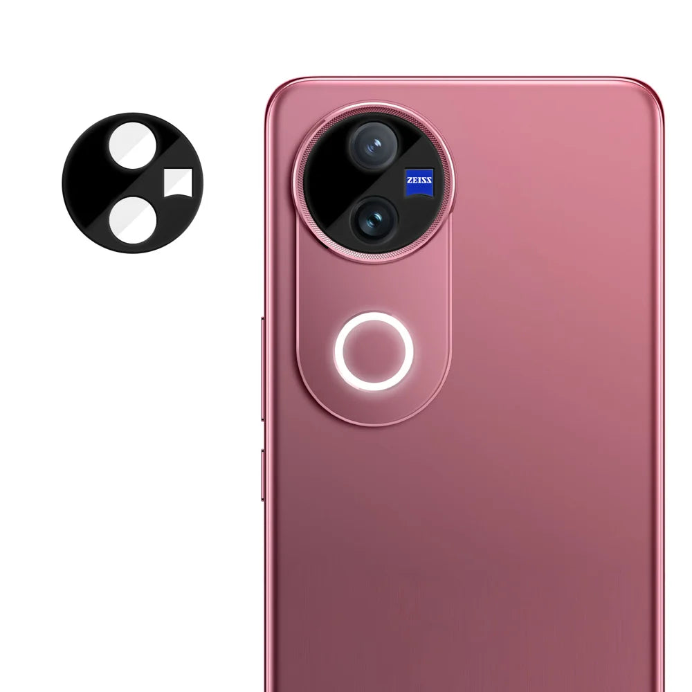 For vivo V50 5G Full Cover Camera Lens Protector Silk Print HD Anti Fingerprint AR Tempered Glass Lens Film - Black - 1
