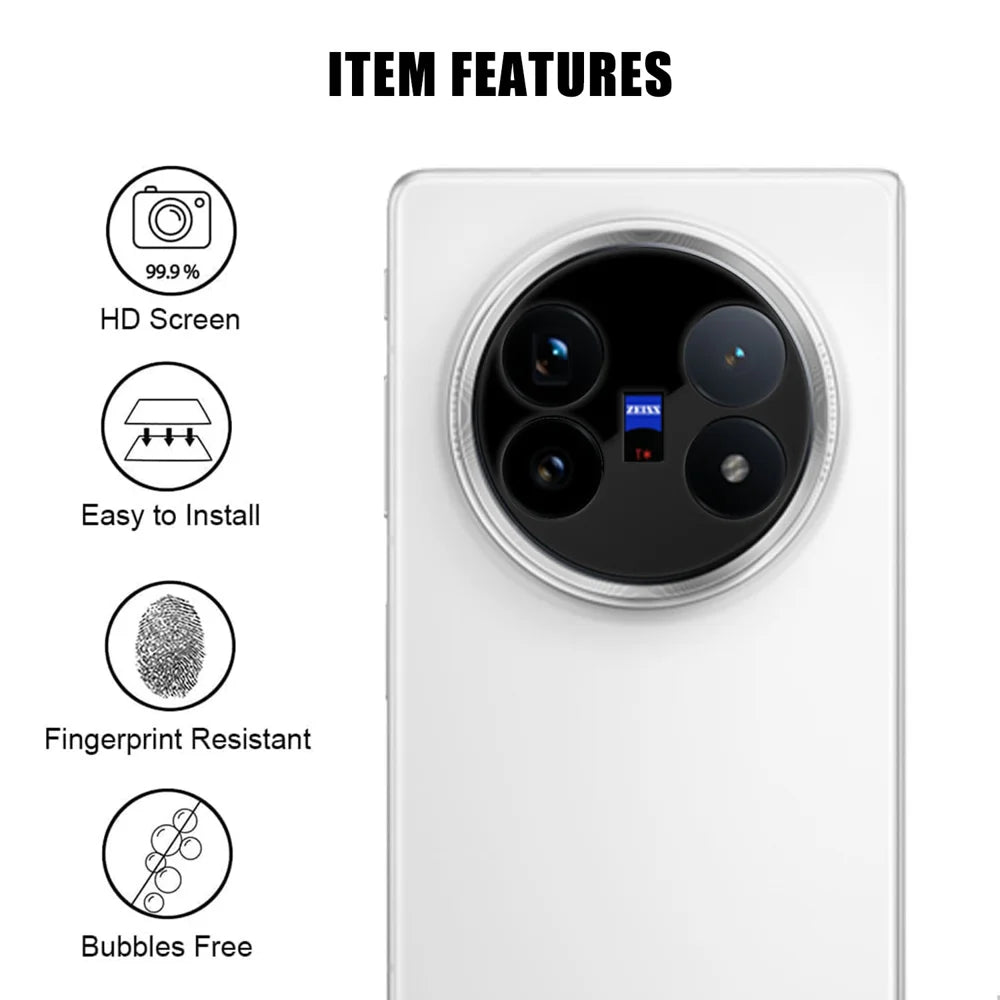 For vivo X Fold5 5G Full Cover Camera Lens Protector Silk Print HD Anti Fingerprint AR Tempered Glass Lens Film - Black - 2