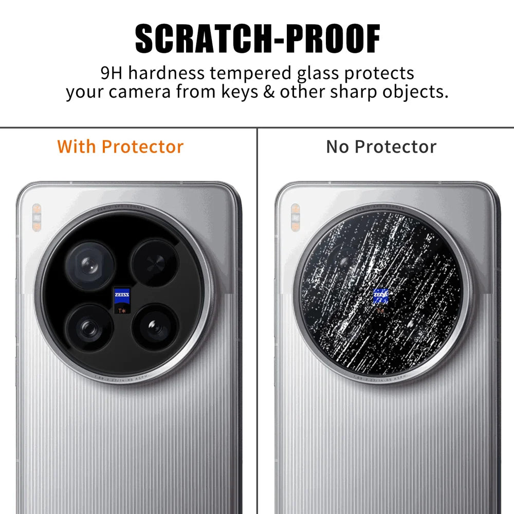 For vivo X200 Ultra 5G Full Cover Camera Lens Protector Silk Print HD Anti Fingerprint AR Tempered Glass Lens Film - Black - 4