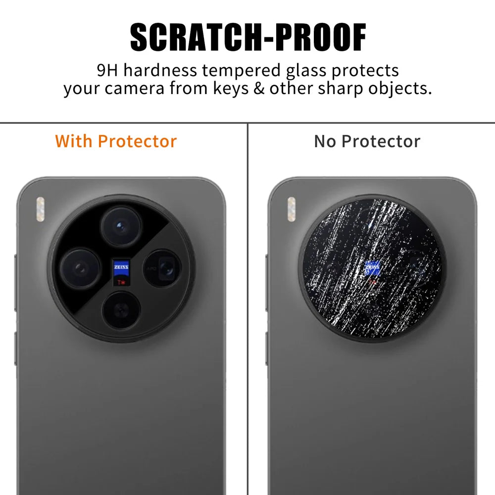 For vivo X300 5G Full Cover Camera Lens Protector Silk Print HD Anti Fingerprint AR Tempered Glass Lens Film - Black - 4