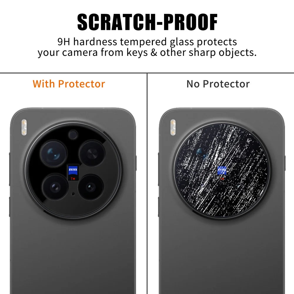 For vivo X300 Pro 5G Full Cover Camera Lens Protector Silk Print HD Anti Fingerprint AR Tempered Glass Lens Film - Black - 4