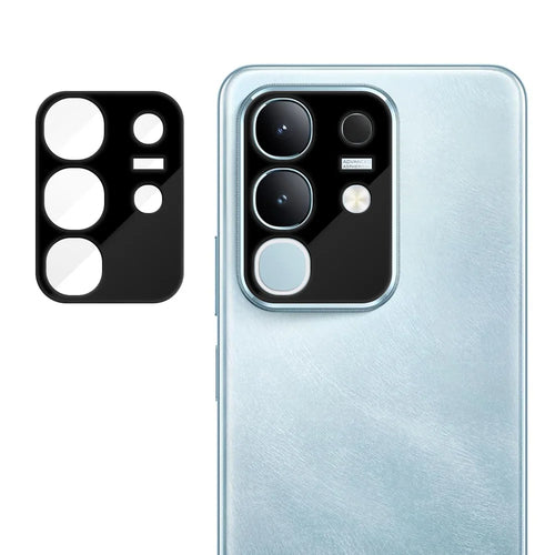 For vivo T4x 5G / vivo Y29 4G Full Cover Camera Lens Protector Silk Print HD Anti Fingerprint AR Tempered Glass Lens Film - Black - 1