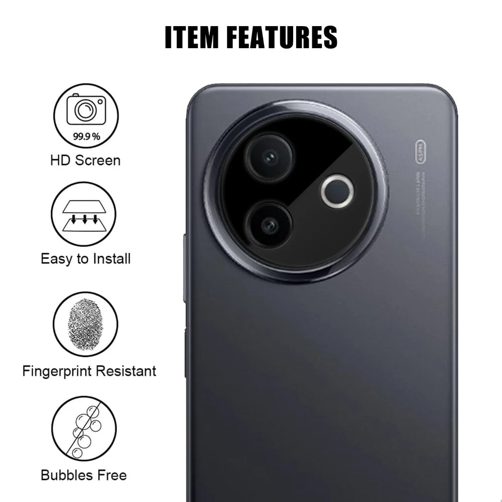 For vivo Y39 5G Full Cover Camera Lens Protector Silk Print HD Anti Fingerprint AR Tempered Glass Lens Film - Black - 2