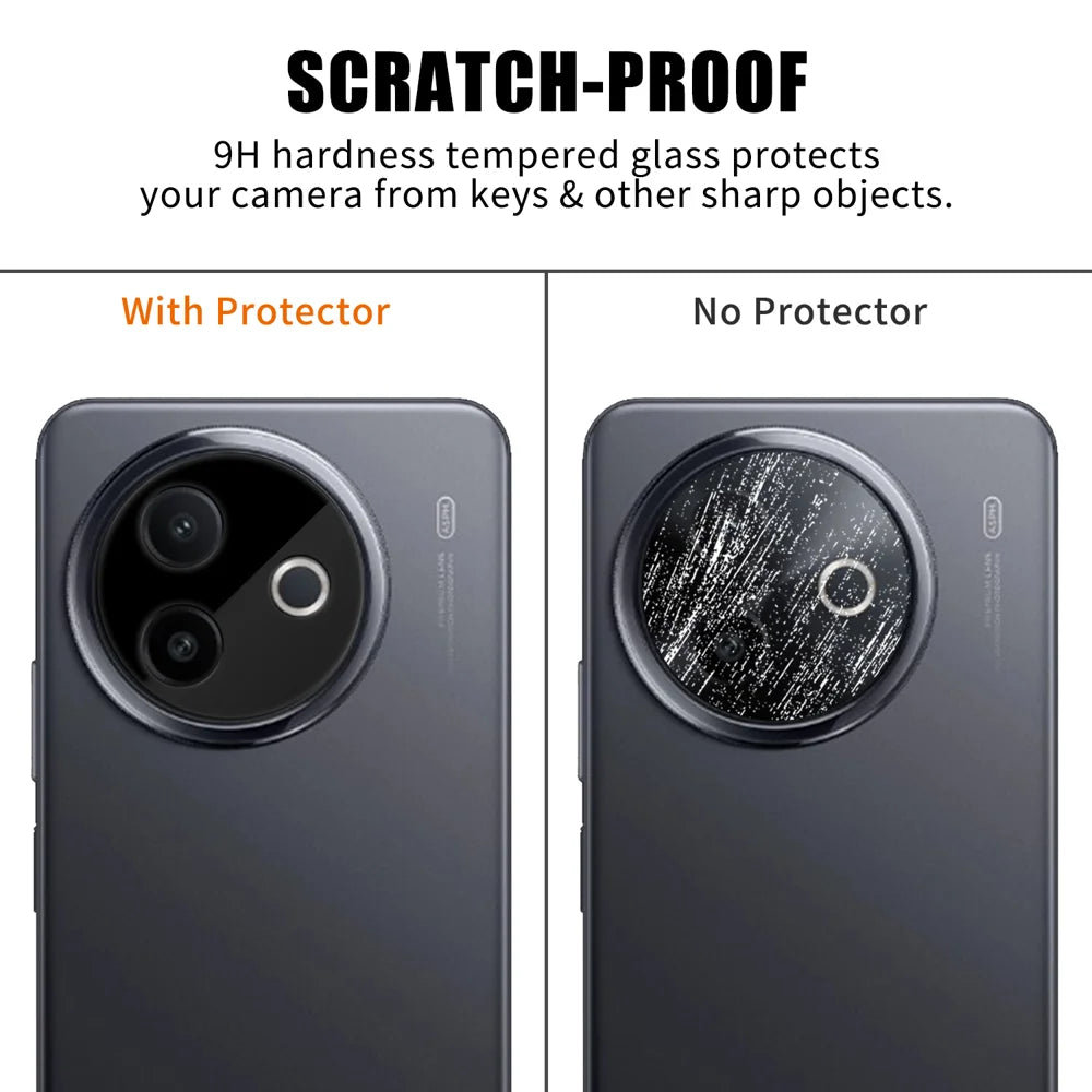 For vivo Y39 5G Full Cover Camera Lens Protector Silk Print HD Anti Fingerprint AR Tempered Glass Lens Film - Black - 4