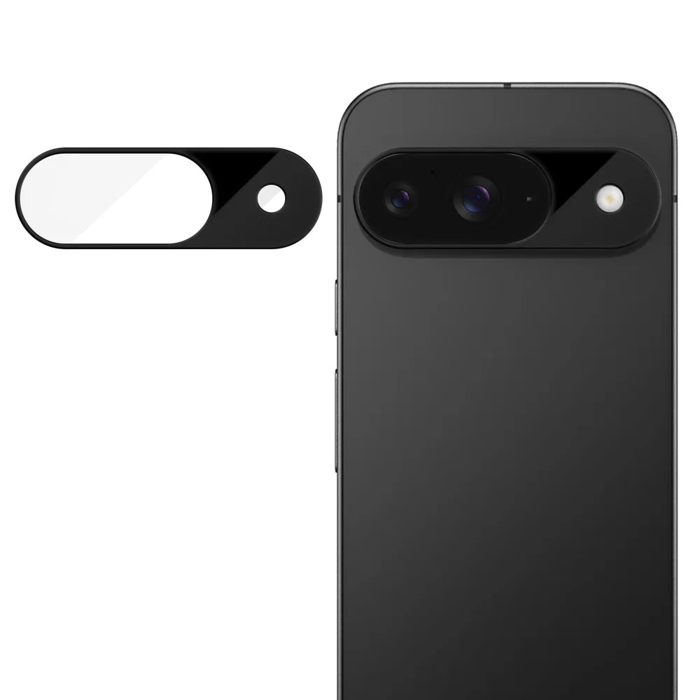 For Google Pixel 9 Full Cover Camera Lens Protector Silk Print HD Anti Fingerprint AR Tempered Glass Lens Film - Black - 1