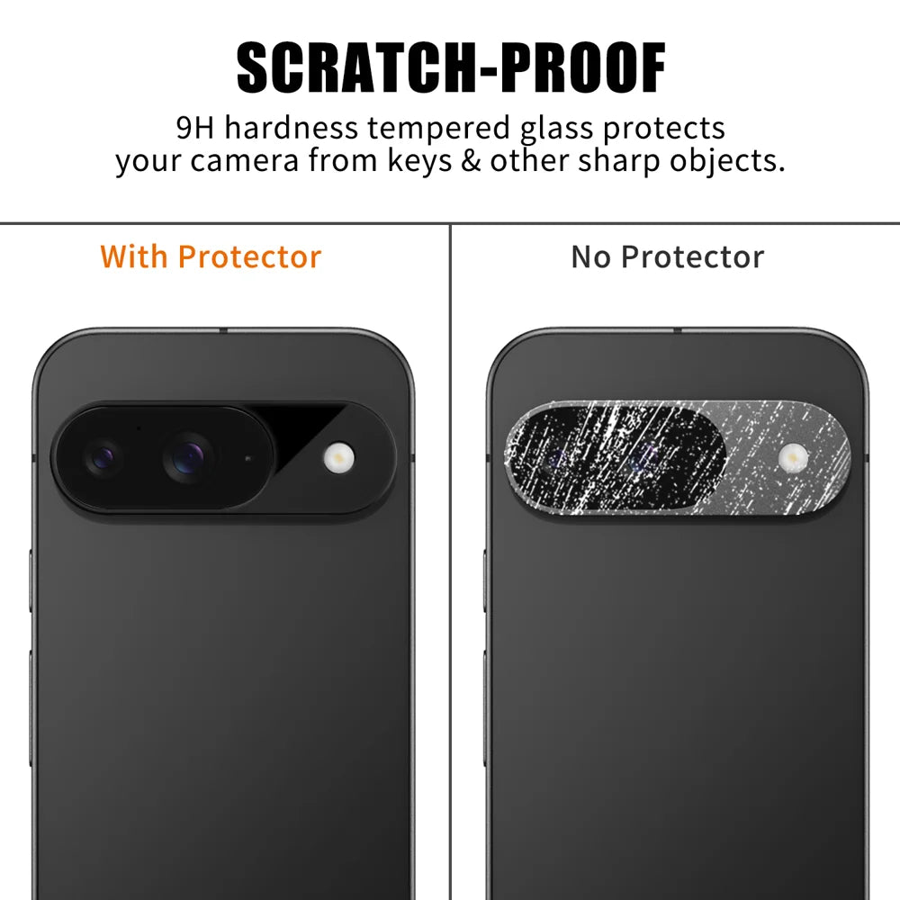 For Google Pixel 9 Full Cover Camera Lens Protector Silk Print HD Anti Fingerprint AR Tempered Glass Lens Film - Black - 4