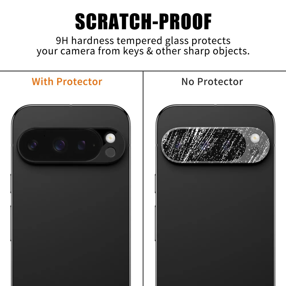 For Google Pixel 9 Pro Full Cover Camera Lens Protector Silk Print HD Anti Fingerprint AR Tempered Glass Lens Film - Black - 4