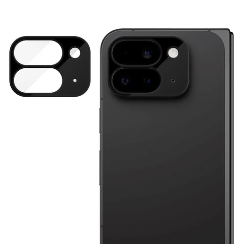 For Google Pixel 9 Pro Fold 5G Full Cover Camera Lens Protector Silk Print HD Anti Fingerprint AR Tempered Glass Lens Film - Black - 1