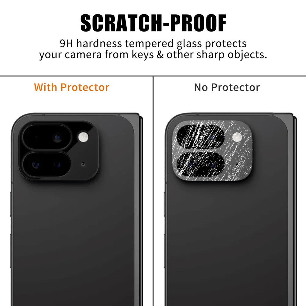 For Google Pixel 9 Pro Fold 5G Full Cover Camera Lens Protector Silk Print HD Anti Fingerprint AR Tempered Glass Lens Film - Black - 4