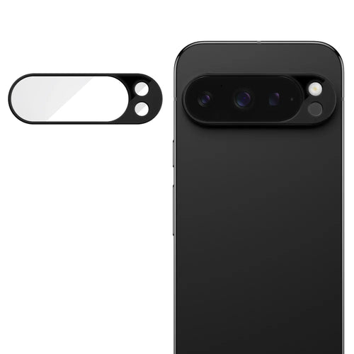 For Google Pixel 9 Pro XL Full Cover Camera Lens Protector Silk Print HD Anti Fingerprint AR Tempered Glass Lens Film - Black - 1