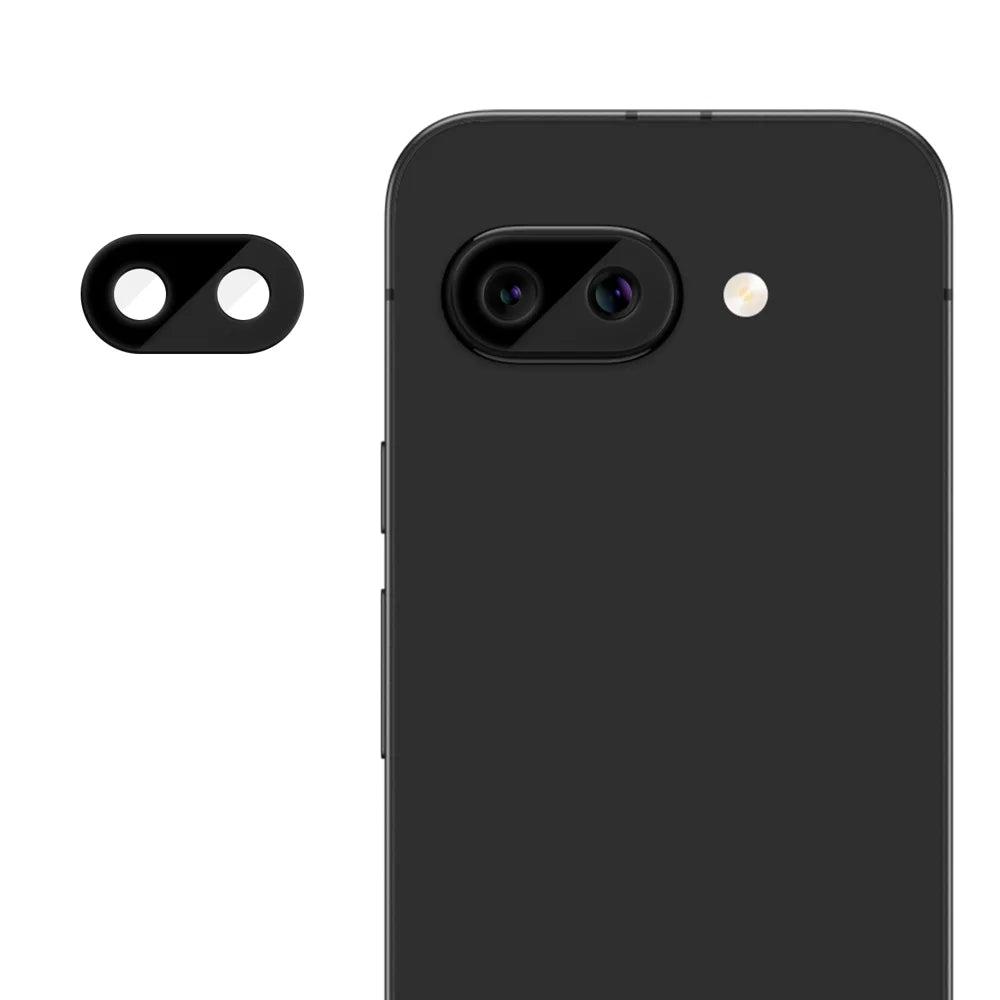 For Google Pixel 9a Full Cover Camera Lens Protector Silk Print HD Anti Fingerprint AR Tempered Glass Lens Film - Black - 1