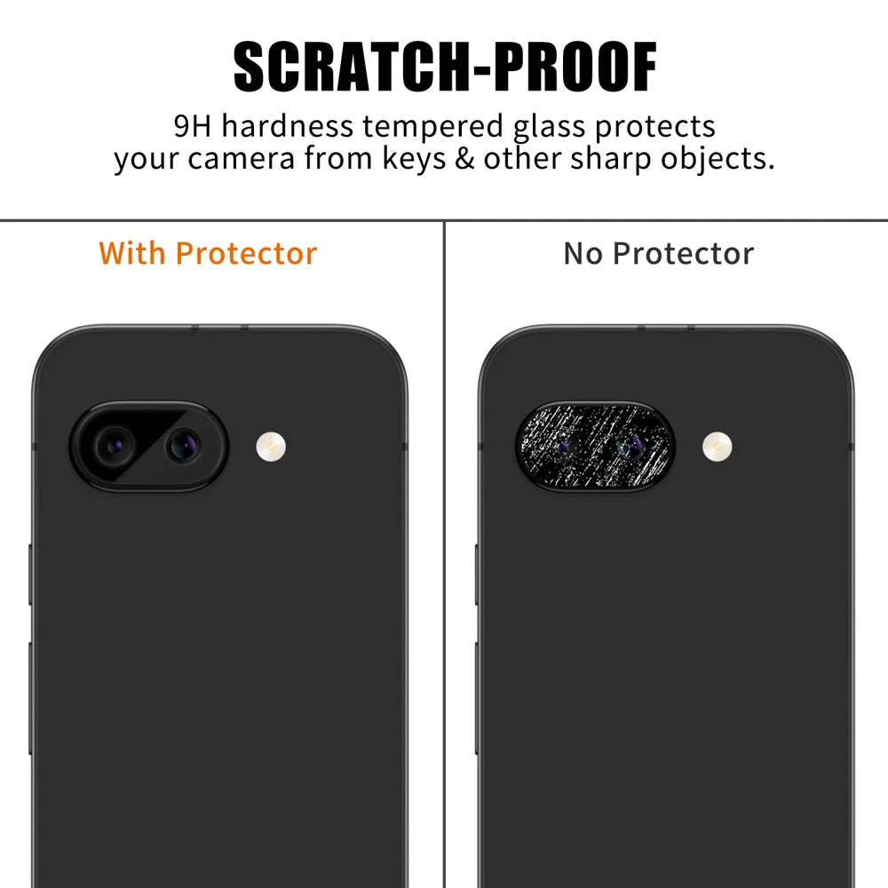 For Google Pixel 9a Full Cover Camera Lens Protector Silk Print HD Anti Fingerprint AR Tempered Glass Lens Film - Black - 4
