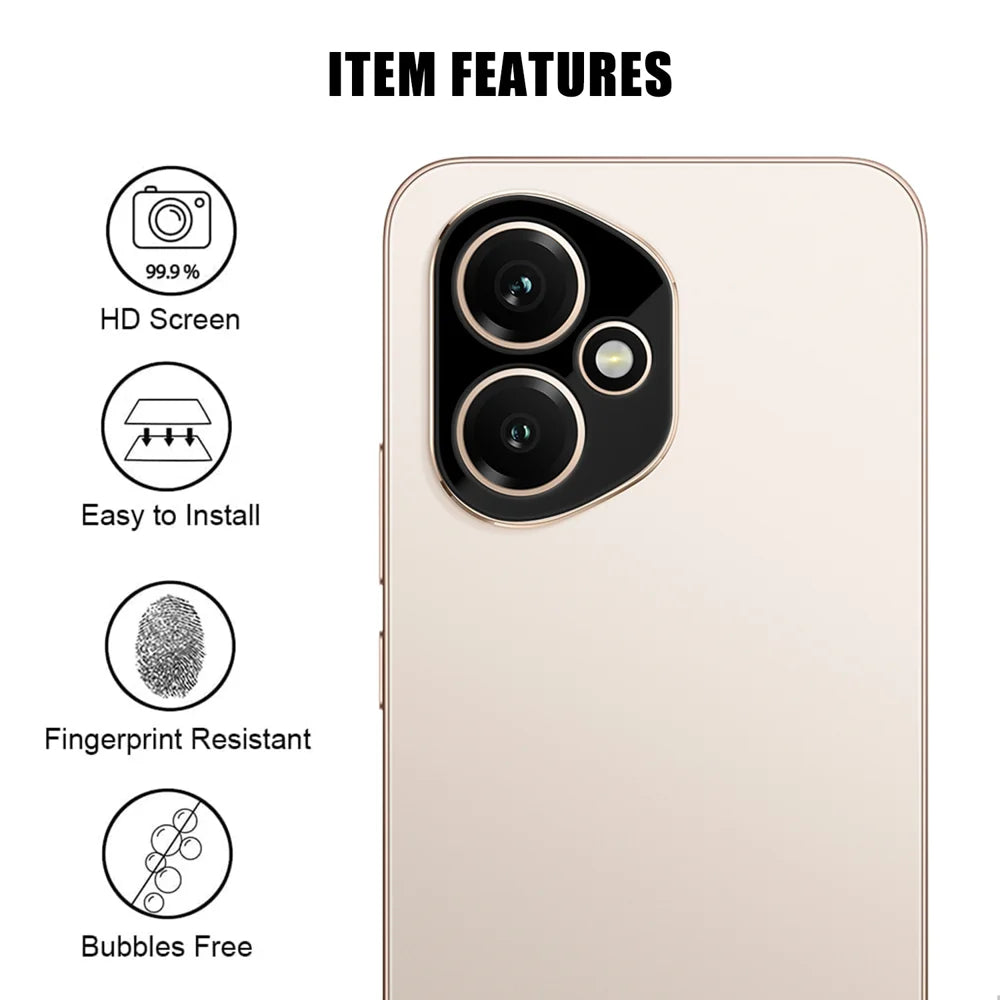 For Honor 400 5G (Global) Full Cover Camera Lens Protector Silk Print HD Anti Fingerprint AR Tempered Glass Lens Film - Black - 2