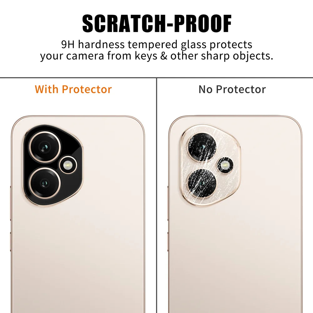 For Honor 400 5G (Global) Full Cover Camera Lens Protector Silk Print HD Anti Fingerprint AR Tempered Glass Lens Film - Black - 4
