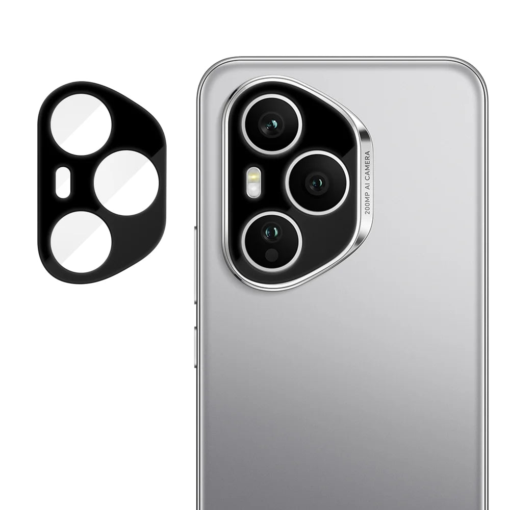 For Honor 400 Pro 5G (Global) Full Cover Camera Lens Protector Silk Print HD Anti Fingerprint AR Tempered Glass Lens Film - Black - 1