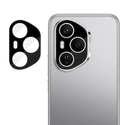 For Honor 400 Pro 5G (Global) Full Cover Camera Lens Protector Silk Print HD Anti Fingerprint AR Tempered Glass Lens Film - Black - 1