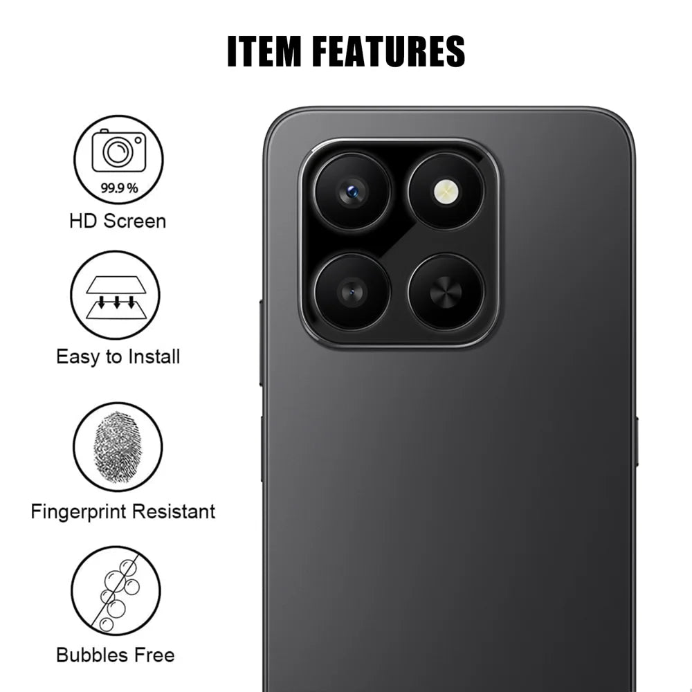For Honor 400 Smart 5G Full Cover Camera Lens Protector Silk Print HD Anti Fingerprint AR Tempered Glass Lens Film - Black - 2