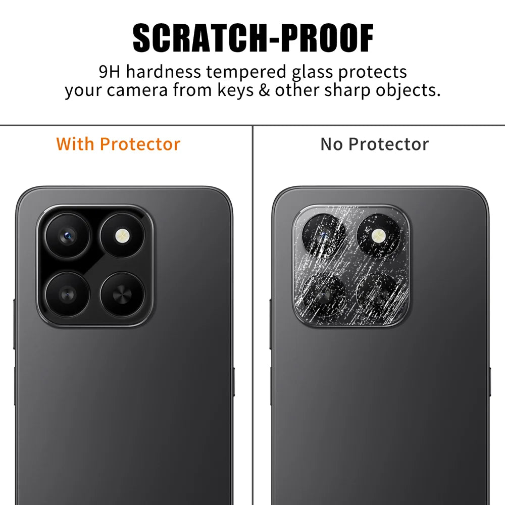 For Honor 400 Smart 5G Full Cover Camera Lens Protector Silk Print HD Anti Fingerprint AR Tempered Glass Lens Film - Black - 4