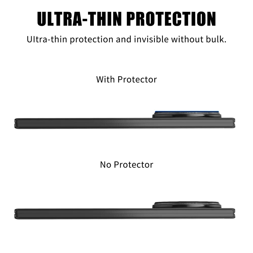 For Honor Magic V5 5G Full Cover Camera Lens Protector Silk Print HD Anti Fingerprint AR Tempered Glass Lens Film - Black - 3