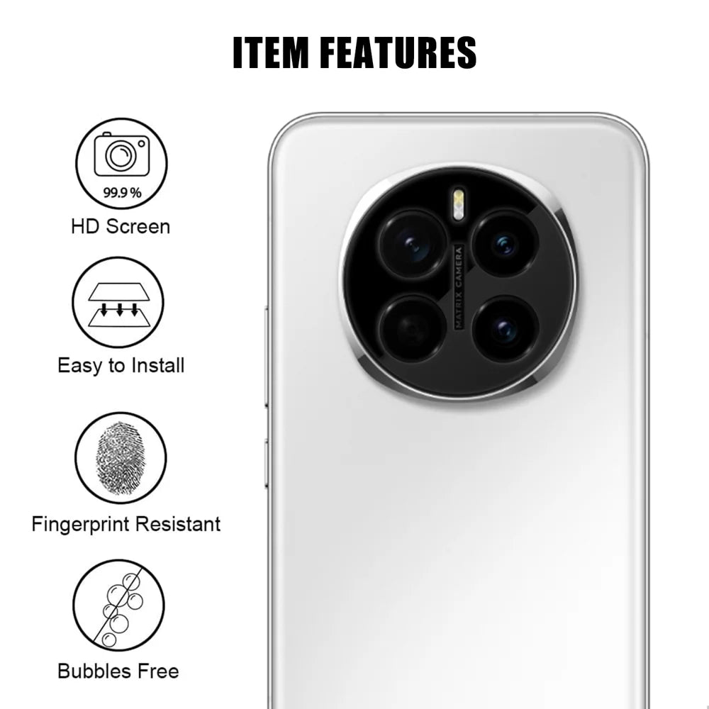 For Honor Magic7 5G Full Cover Camera Lens Protector Silk Print HD Anti Fingerprint AR Tempered Glass Lens Film - Black - 2
