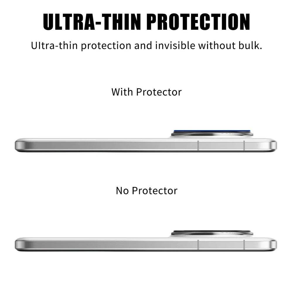 For Honor Magic7 Pro 5G Full Cover Camera Lens Protector Silk Print HD Anti Fingerprint AR Tempered Glass Lens Film - Black - 3