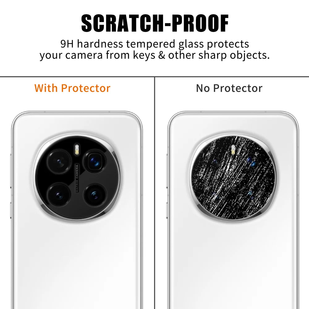 For Honor Magic7 Pro 5G Full Cover Camera Lens Protector Silk Print HD Anti Fingerprint AR Tempered Glass Lens Film - Black - 4