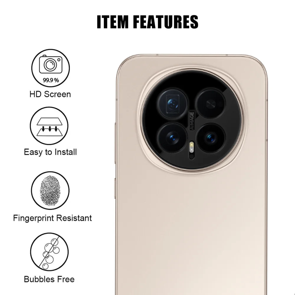 For Honor Magic8 5G Full Cover Camera Lens Protector Silk Print HD Anti Fingerprint AR Tempered Glass Lens Film - Black - 2